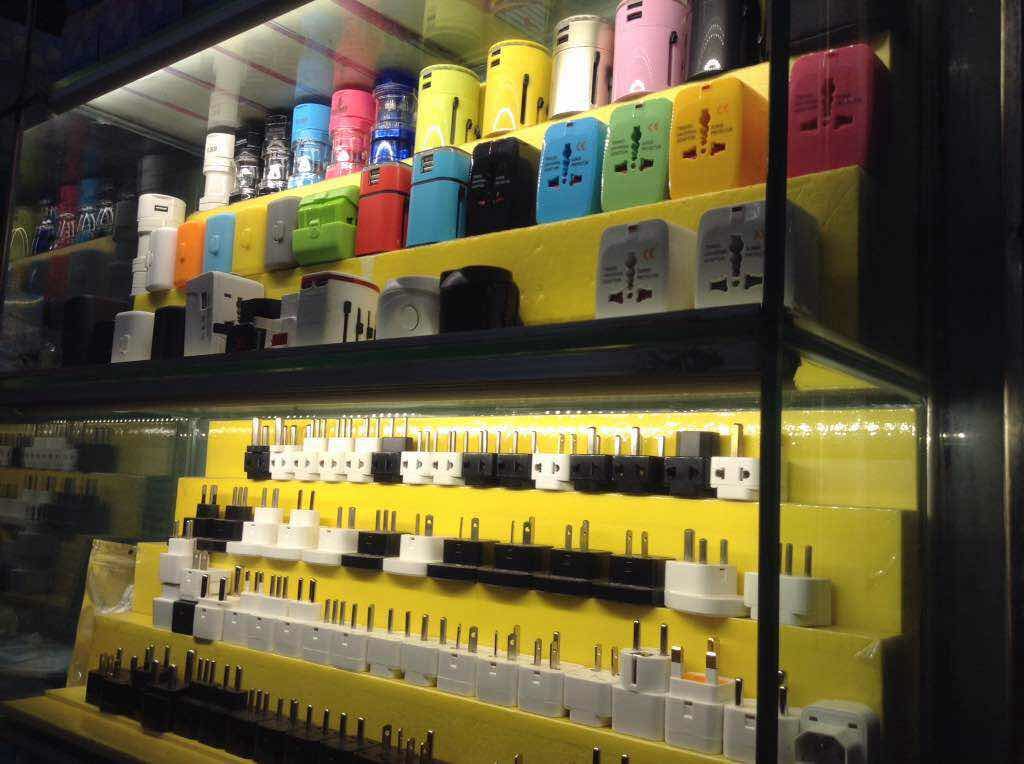 Adapters on the first floor of SEG electronics market