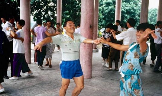 People dancing in Shenzhen in 1990s